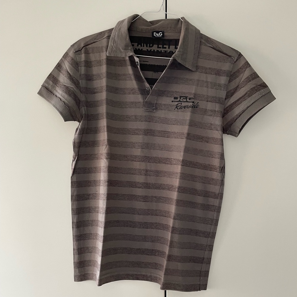 Vintage D&G Dolce & Gabbana Striped Polo Revolution Shirt size S/M